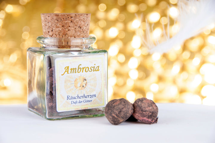 Ambrosia Herz im Glas zum Räuchern Inhalt 25 Stück